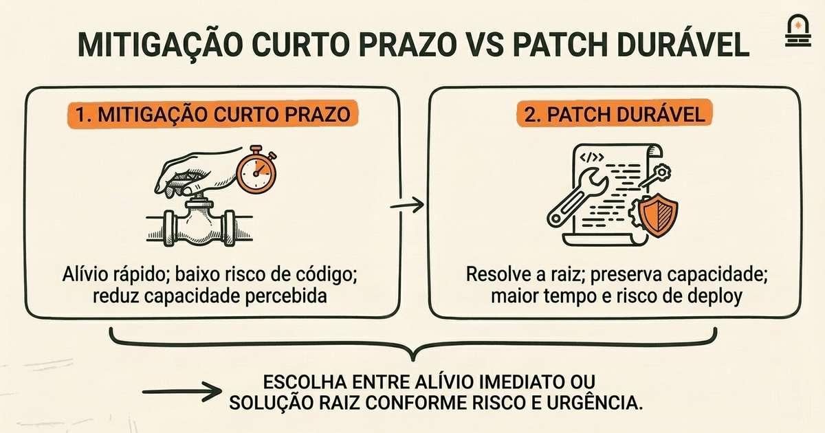 Mitigação Imediata vs Patch Estrutural Permanente